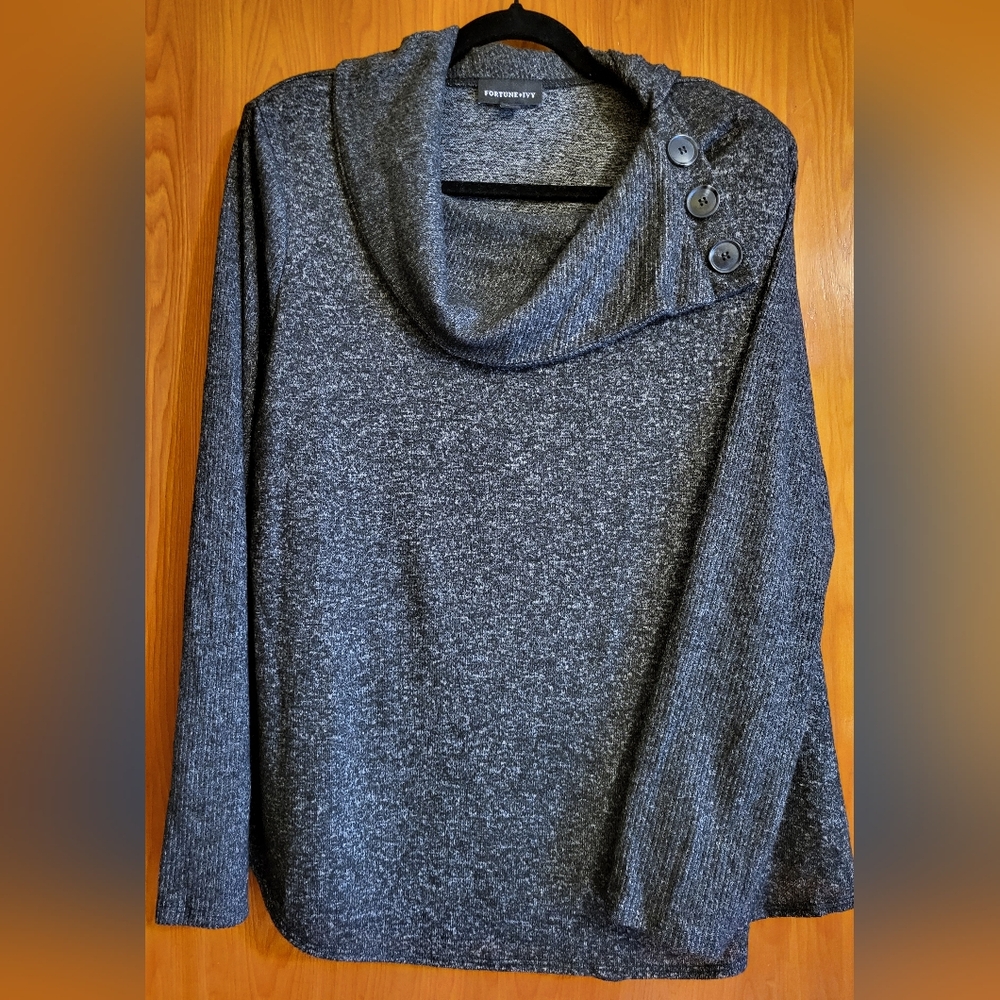 Kaavia Button Detail Brushed Knit Sweater
